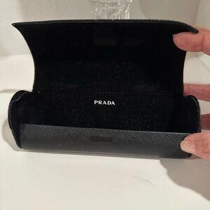 Prada Elegant Black Leather Eyeglass case